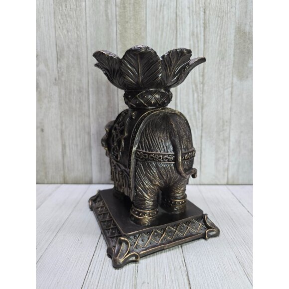 Vintage Bombay Resin Elephant Candle Holder Stand 8" Tall Item# 036 9HK1 Jungle - Picture 2 of 9